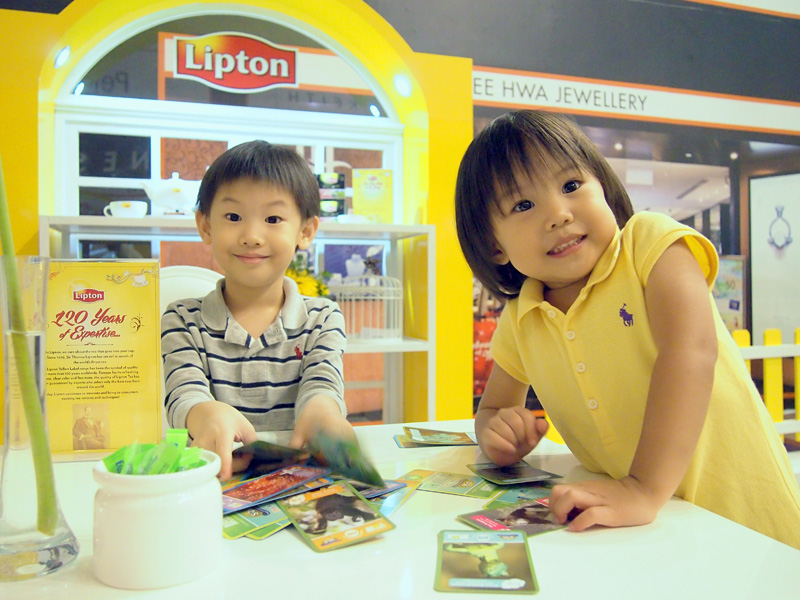 Very excited children who are trying to entertain themselves