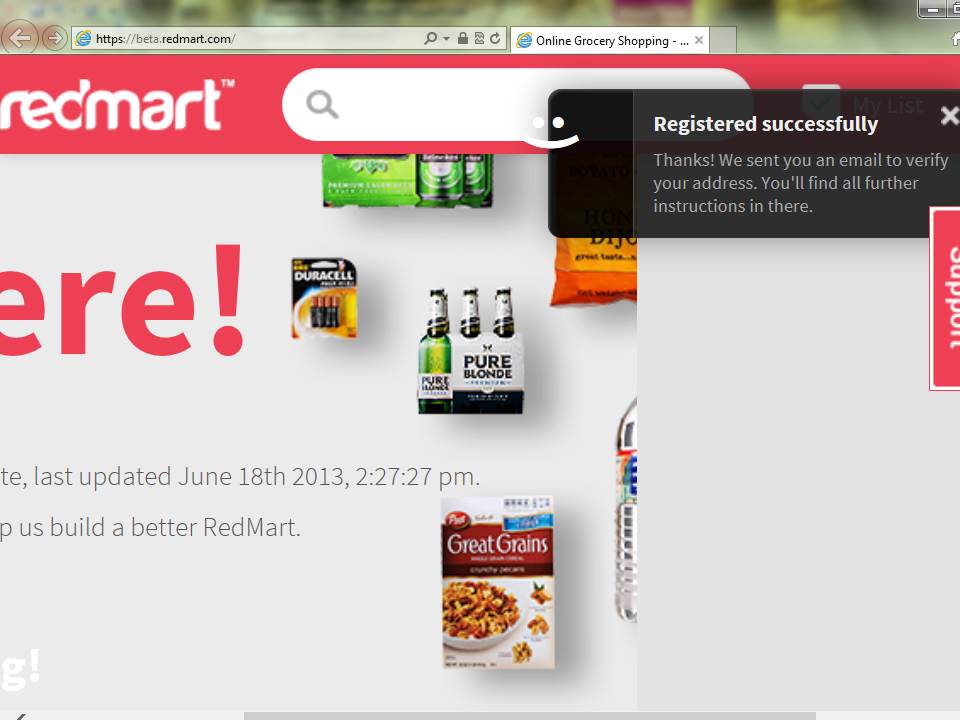 Redmart Successful Registration