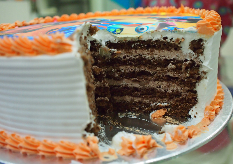 Fresh cream by the layers