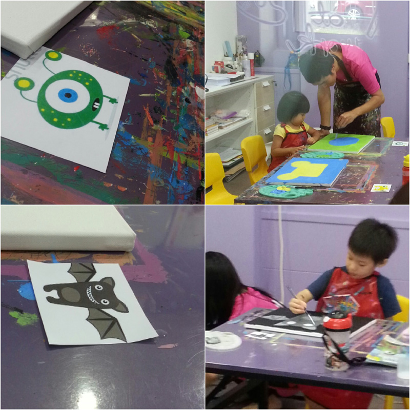 Ben and Becks chose a monster and then proceeded to paint part by part
