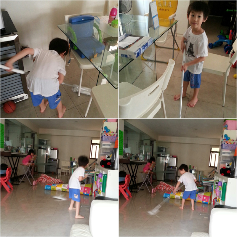 Helping to mop