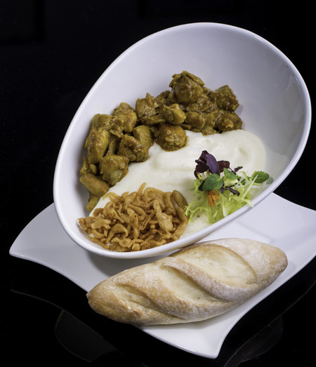 And this was the 2nd - Curry Chicken with E'spuma Potato Foam (SGD6.80) - and I started feeding myself. Photo credit: E'spuma Lab
