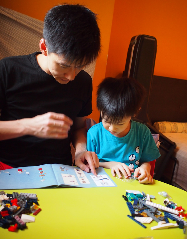 Look at the instruction booklet and start with the building - part by part