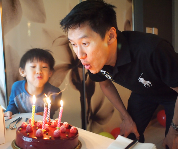 Blowing out the candles