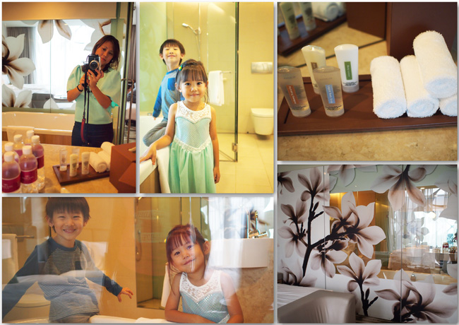 The glass panelled bathroom! And so we thought we'd be in full view of everyone when we shower, until we found blinds!