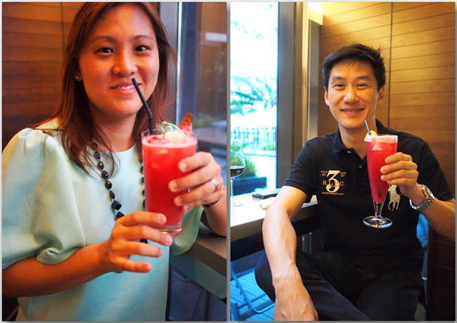 I had a mocktail, he had a Singapore Sling!