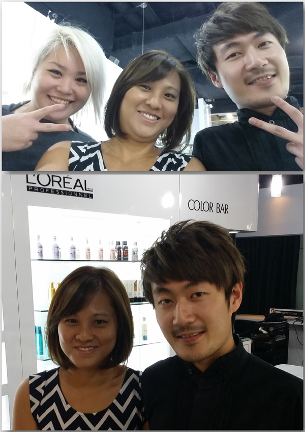 With Evon who gave me the best scalp massage ever, and Damien, who envisoned and executed this style specially for me