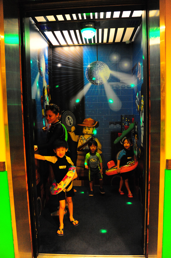 Cannot miss the chance to do the elevator dance in all the themed elevators with disco music and disco lights! Awesome!
