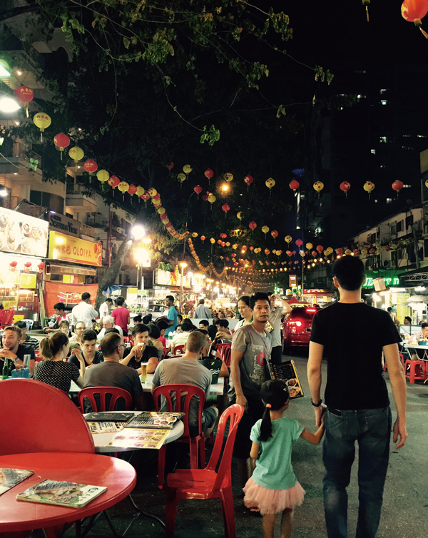 Walking down the food street at Jalan Alor