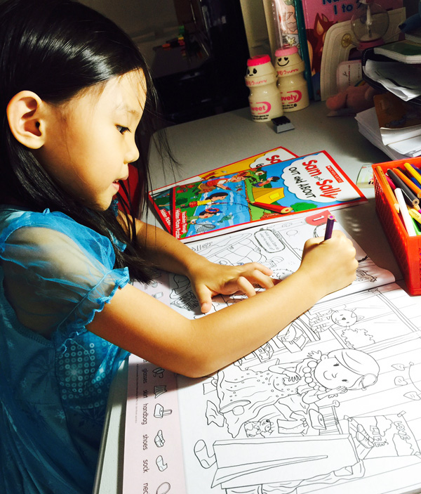 Meeting Sam in his bedroom, and now, colouring the hidden items!
