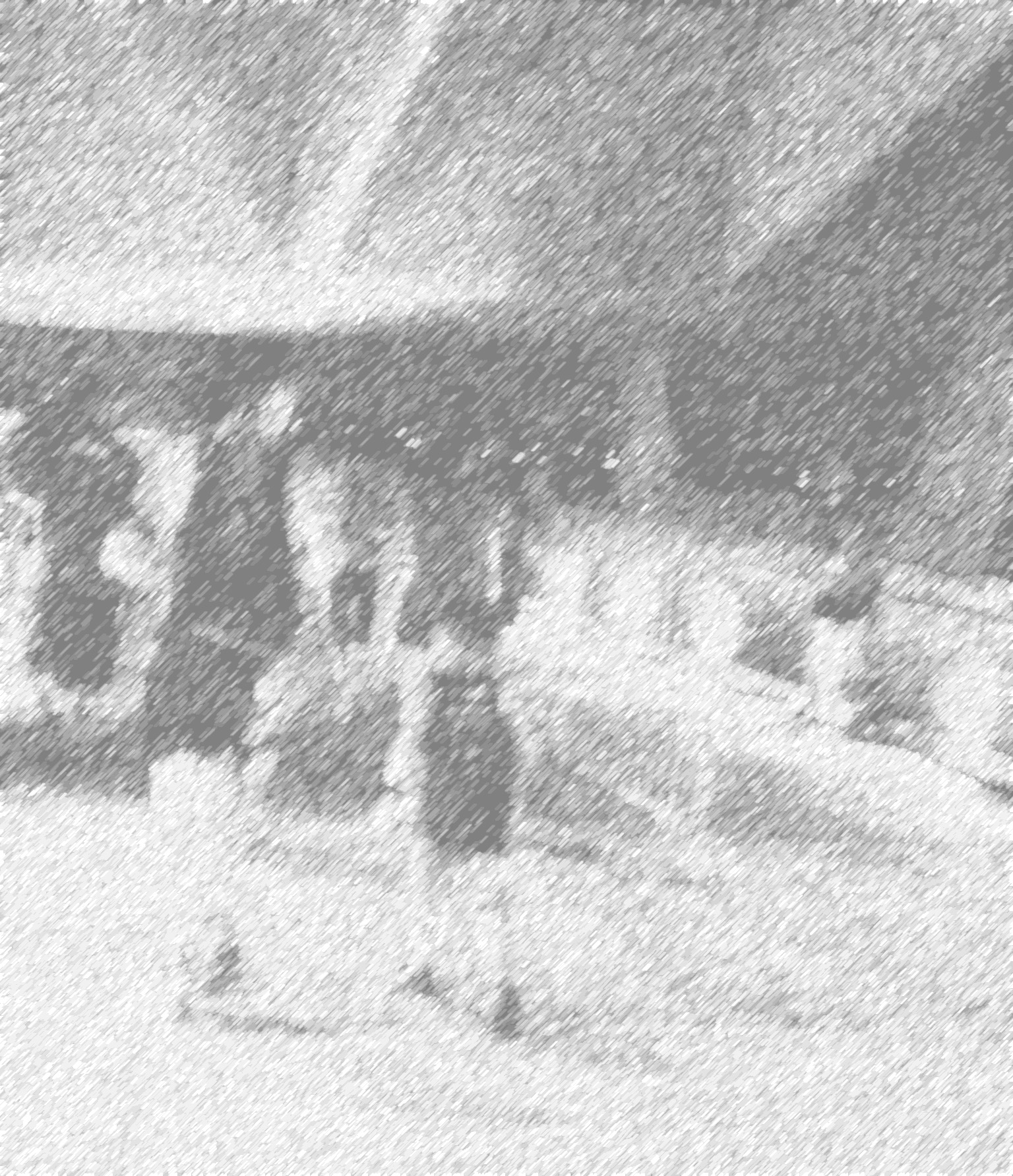Had this picture of the boys' back edited as a sketch because it's more poignant that way. I want to give thanks for the fact that in front of me ran two healthy boys!