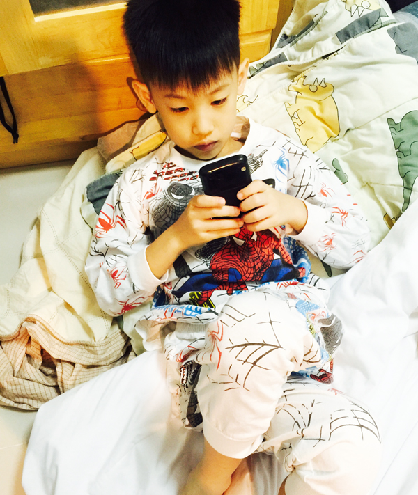 Ben with his Blackberry